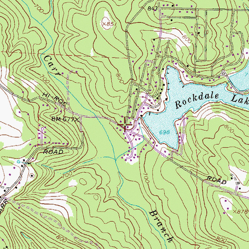 Topographic Map of Lakeside Baptist Church, GA