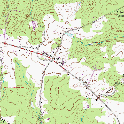 Topographic Map of Lorraine Assembly of God Church, GA