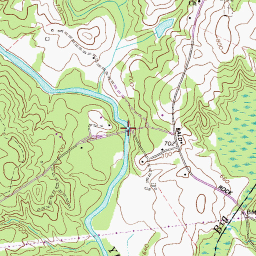 Topographic Map of McDaniel Bridge, GA