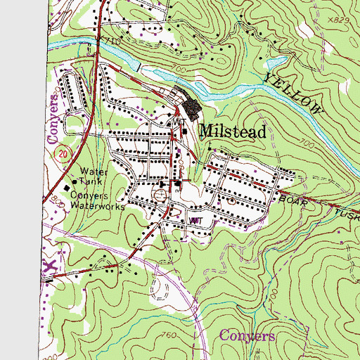 Topographic Map of Milstead United Methodist Church, GA