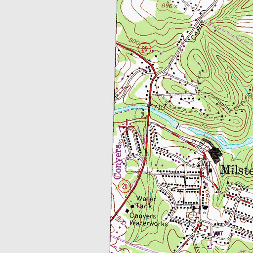 Topographic Map of Mount Olive Baptist Church, GA