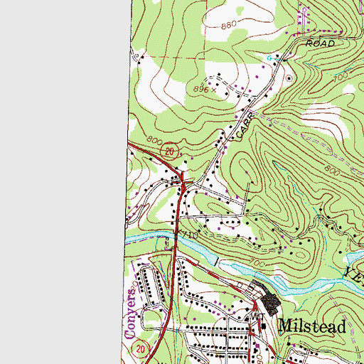 Topographic Map of Pentecost Church, GA