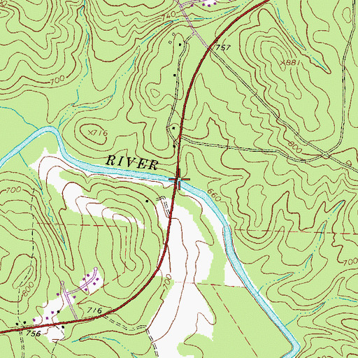 Topographic Map of Pine Log Bridge, GA