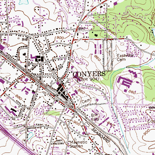 Topographic Map of Pine Street Elementary School, GA