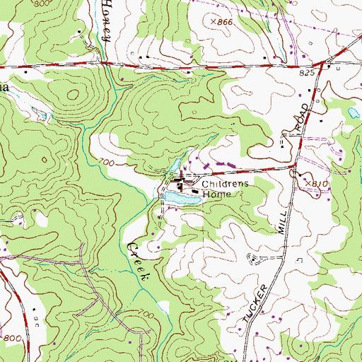 Topographic Map of Plantation Manor Childrens Home, GA