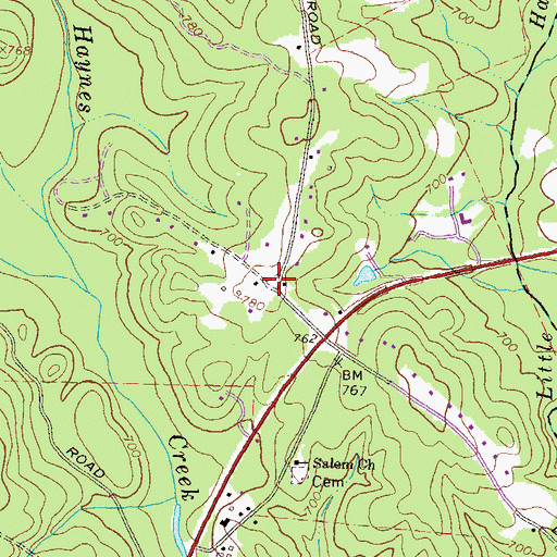 Topographic Map of Princeton (historical), GA