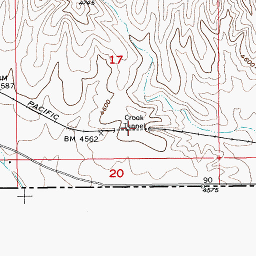 Topographic Map of Crook Tunnel, AZ