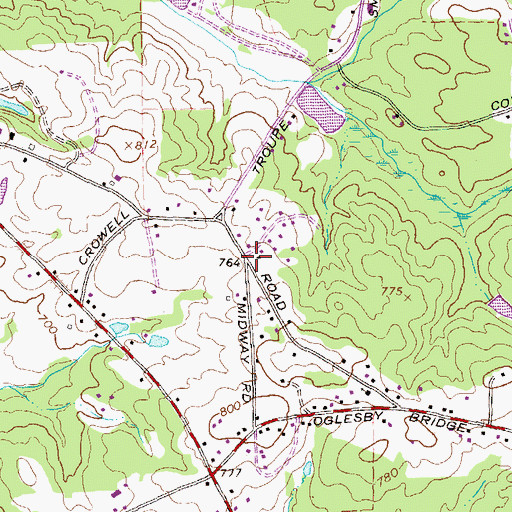 Topographic Map of The Hour of Deliverance Camp Ground, GA