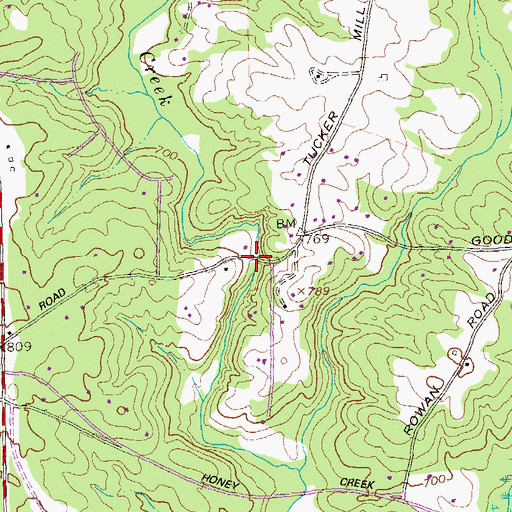 Topographic Map of Tucker Mill (historical), GA