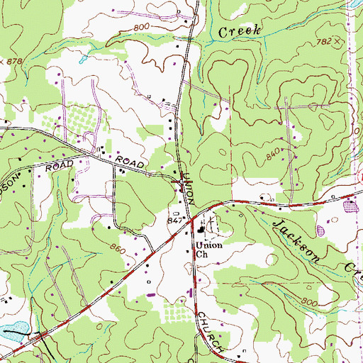Topographic Map of Union School (historical), GA