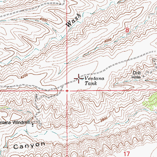 Topographic Map of Ventana Tank, AZ
