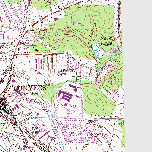Topographic Map of Bonner Park, GA