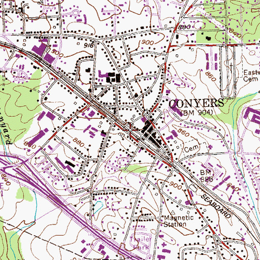 Topographic Map of Center Point Park, GA