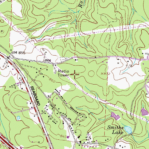 Topographic Map of Gees Mill Business Park, GA