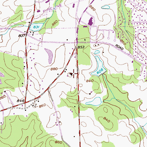 Topographic Map of Heritage Village Shopping Center, GA