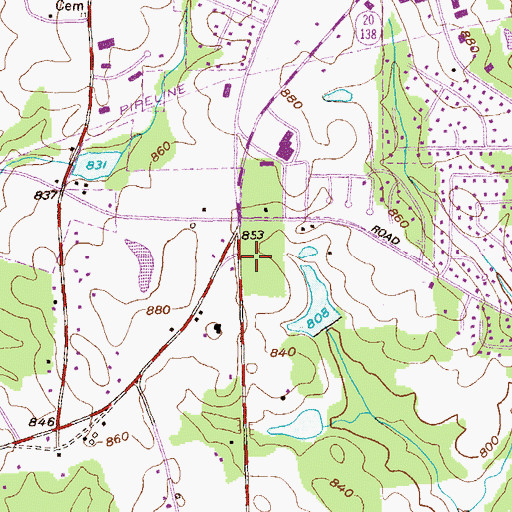 Topographic Map of Hunting Creek Plaza Shopping Center, GA