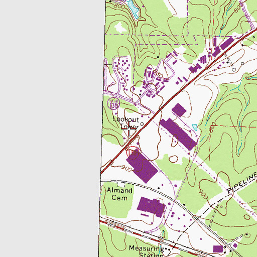 Topographic Map of Pine Log Park, GA