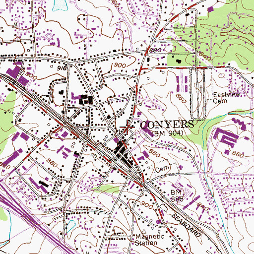 Topographic Map of Rockdale County Courthouse, GA