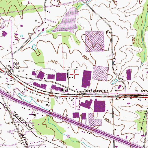 Topographic Map of Rockdale Industrial Park, GA