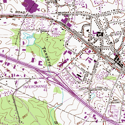 Topographic Map of Rockdale Plaza Shopping Center, GA