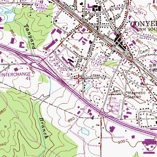 Topographic Map of Veal Street Park, GA