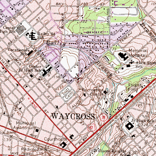 Topographic Map of Church of Christ, GA