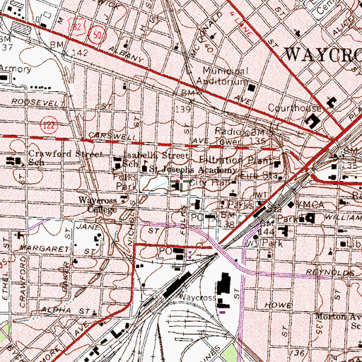 Topographic Map of First Christian Church, GA