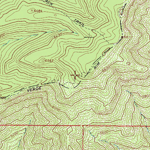Topographic Map of Verde Rim Trail, AZ