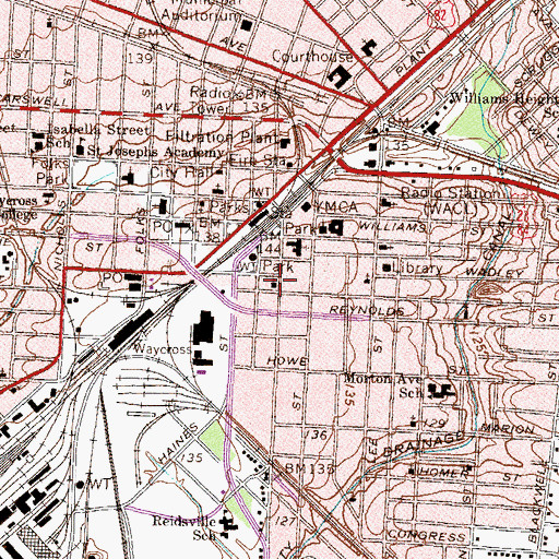 Topographic Map of First Church of the Nazarene, GA