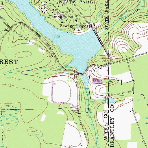Topographic Map of Georgia Lions Camp for the Blind, GA