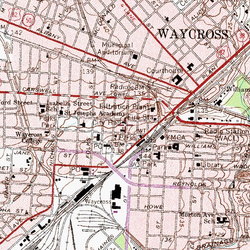 Topographic Map of Grace Episcopal Church, GA