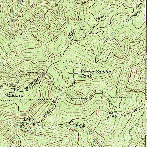 Topographic Map of Verde Saddle Tank, AZ
