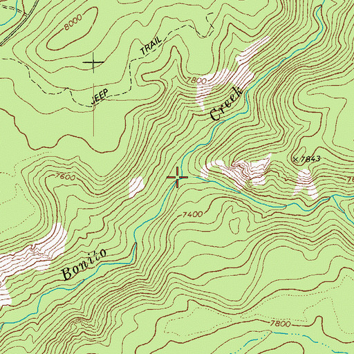 Topographic Map of Crooked Creek, AZ