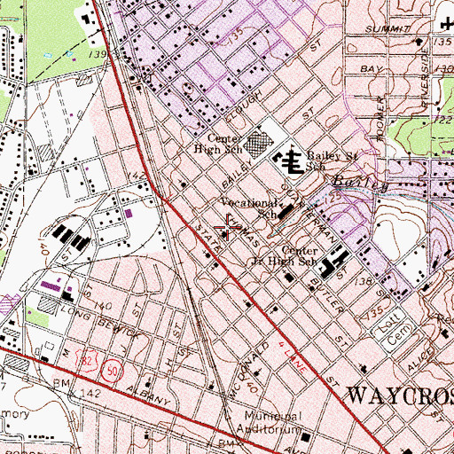 Topographic Map of Saint Pauls Baptist Church, GA