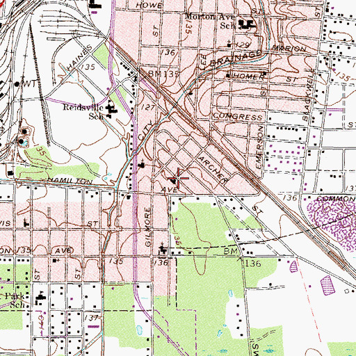 Topographic Map of Saint Peters Baptist Church, GA