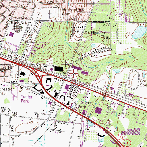 Topographic Map of Satilla Square Shopping Center, GA