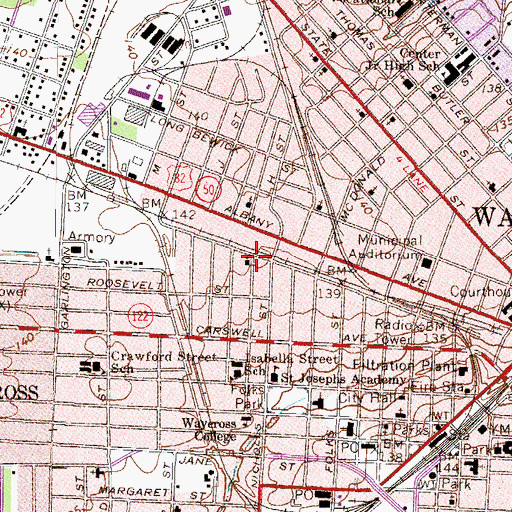 Topographic Map of Second Baptist Church, GA