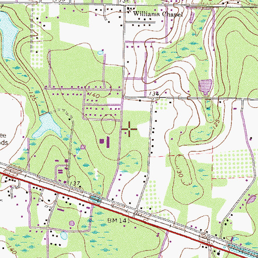Topographic Map of Southwood School, GA