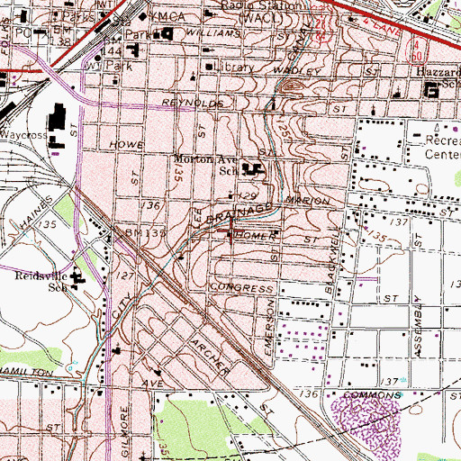 Topographic Map of Whitehall Free Will Baptist Church, GA