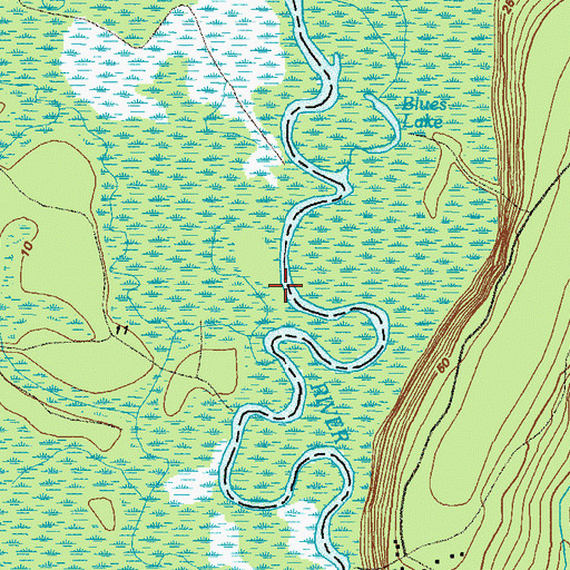 Topographic Map of Box Landing, GA