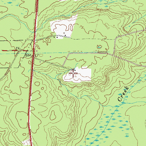 Topographic Map of Cornhouse Creek Cemetery, GA