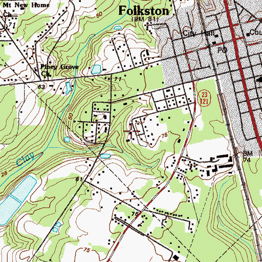 Topographic Map of First Assembly of God Church, GA