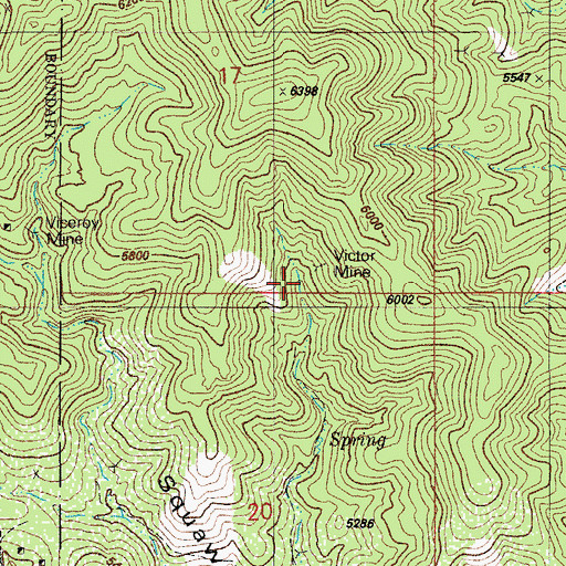 Topographic Map of Victor Mine, AZ