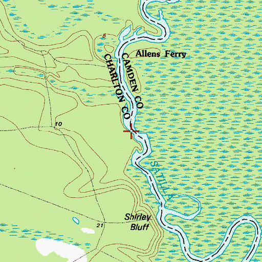 Topographic Map of Hich Bluff, GA