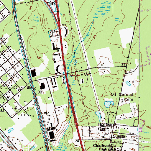 Topographic Map of Homeland Park, GA