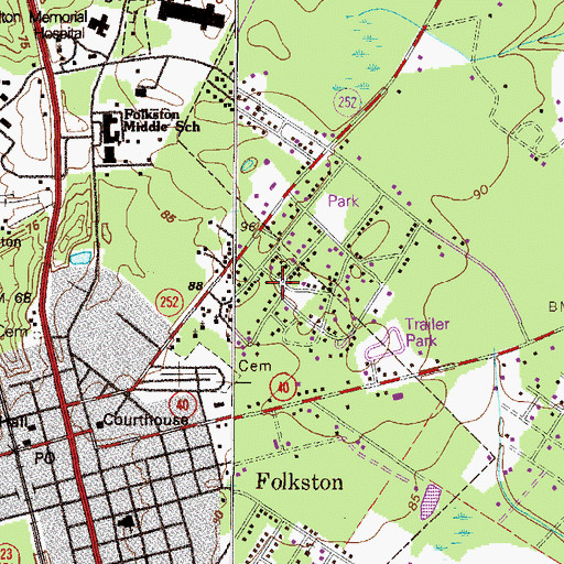 Topographic Map of Layton, GA