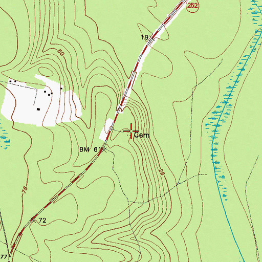 Topographic Map of Lowther Cemetery, GA