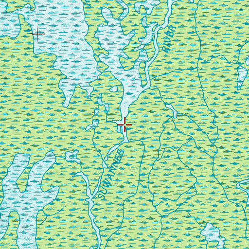 Topographic Map of Okefenokee Wilderness Canoe Trail, GA
