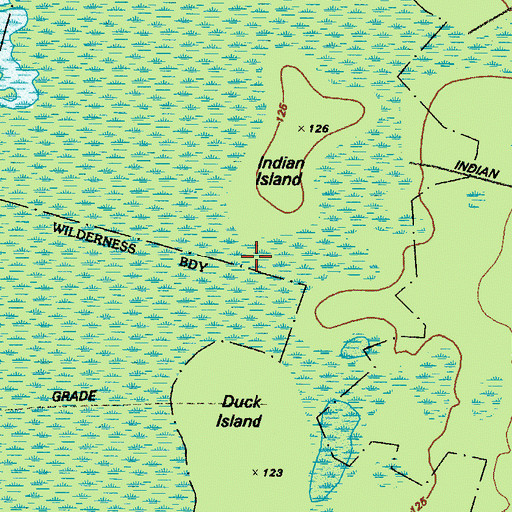 Topographic Map of Outside Bay, GA