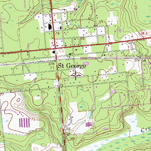 Topographic Map of Pine Grove Church, GA